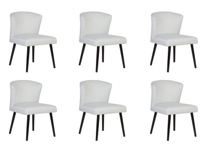 6x Leder Polster Sitz Stühle Lehn Stuhl Design Lounge Club Sessel Garnitur Neu